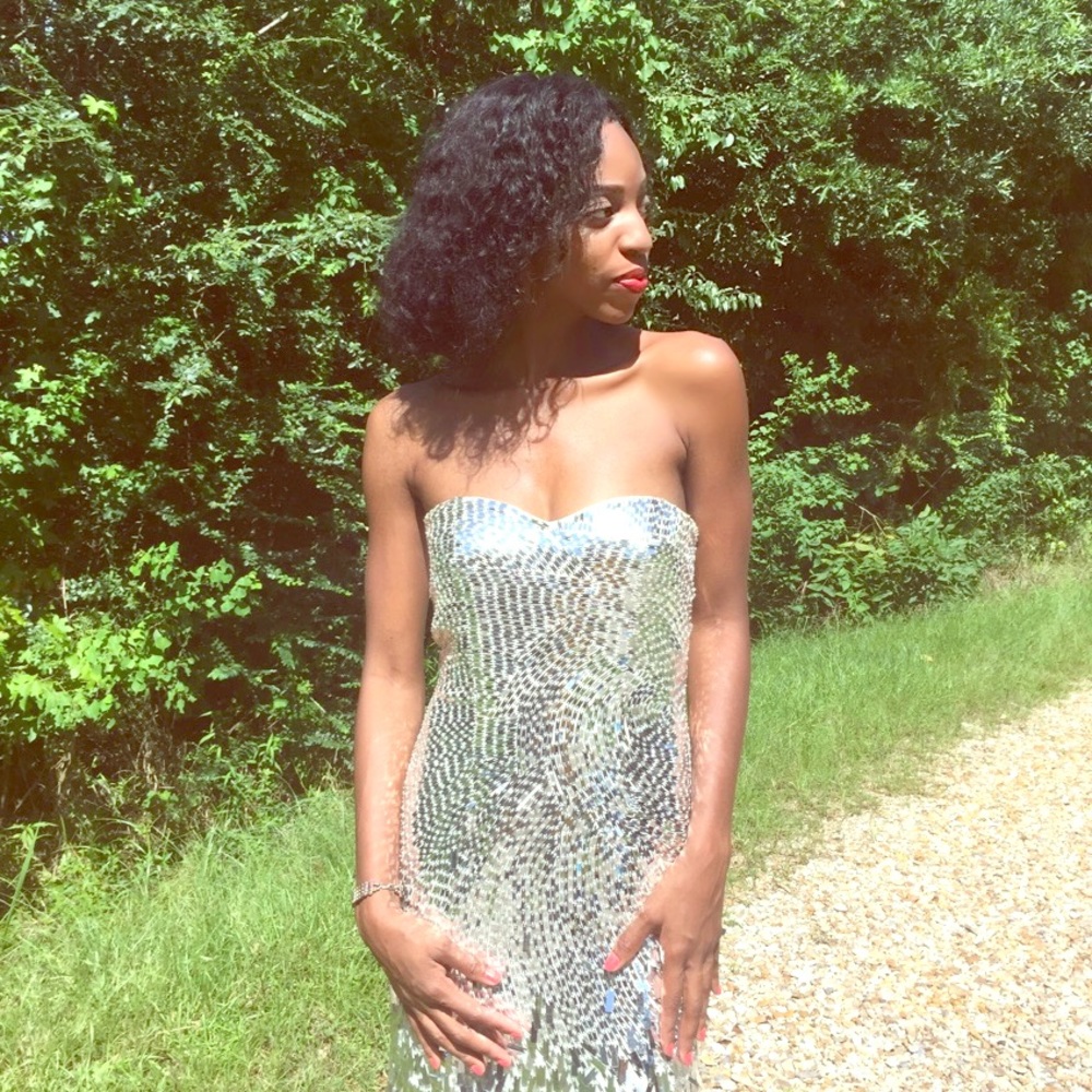 Sherri Hill- Silver Sequin Gown